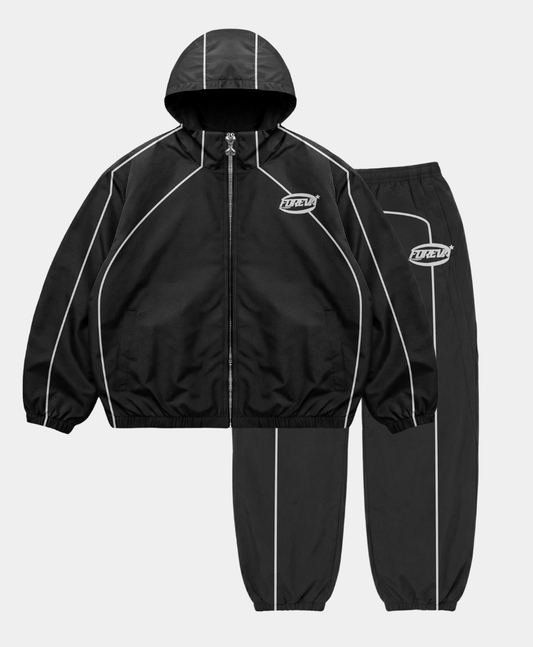 Foreva nylon black tracksuit