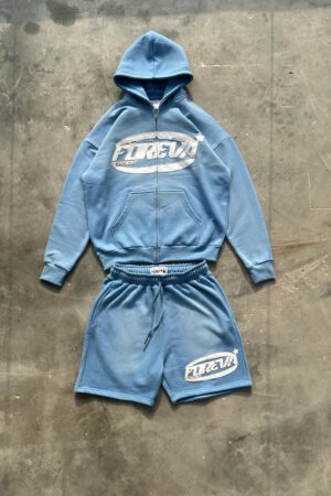 FOREVADIFFERENT Baby Blue Tracksuit shorts